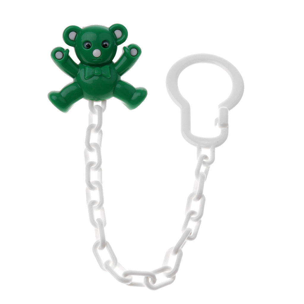 Baby Dummies Clips Holder Dummy Soother Pacifier Chain for Boys Girls Green