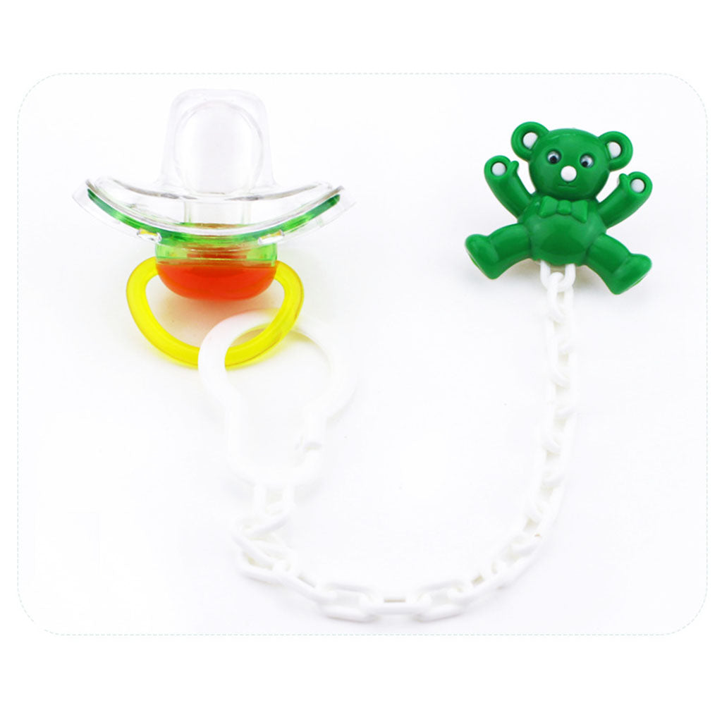 Baby Dummies Clips Holder Dummy Soother Pacifier Chain for Boys Girls Green