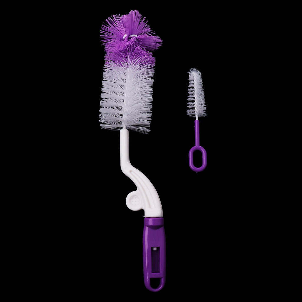 Baby Newborn Bottle Valve and Teat Brush Cleaning Set Purple