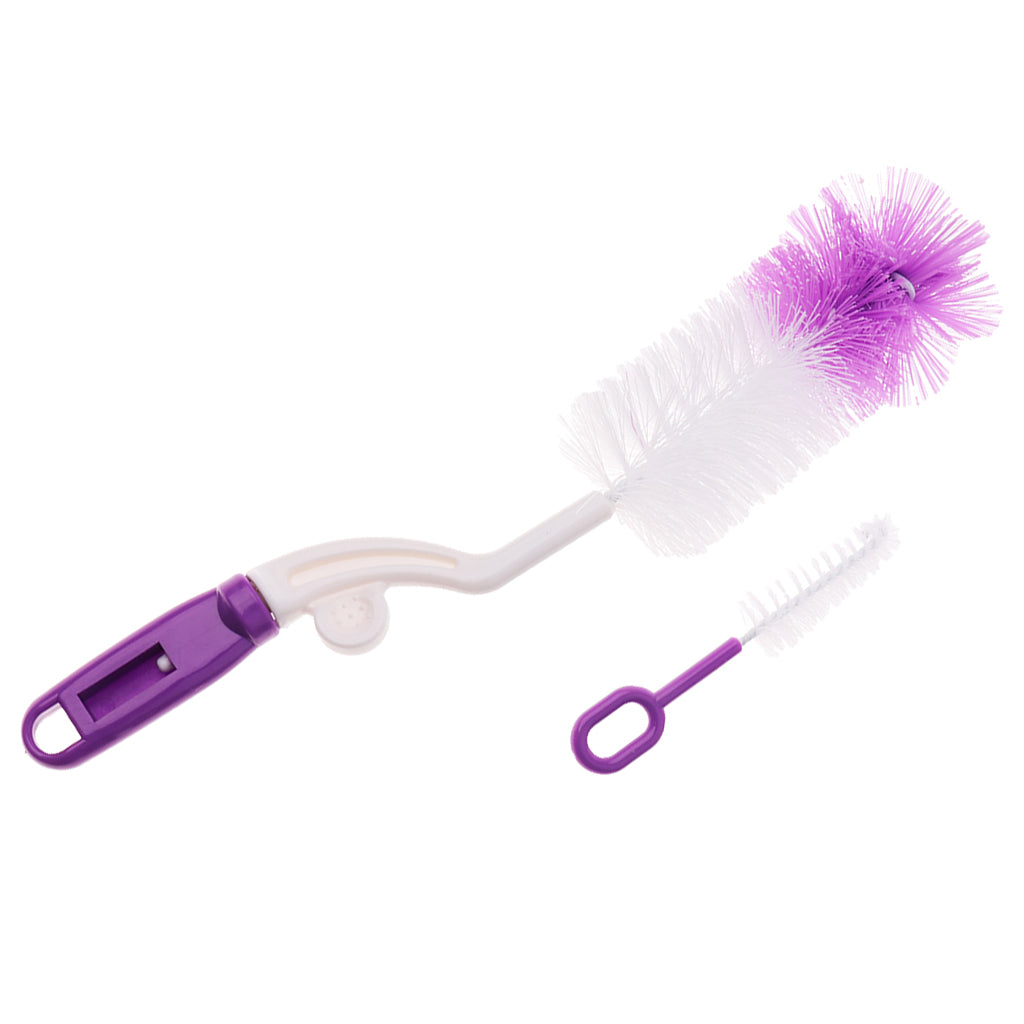 Baby Newborn Bottle Valve and Teat Brush Cleaning Set Purple