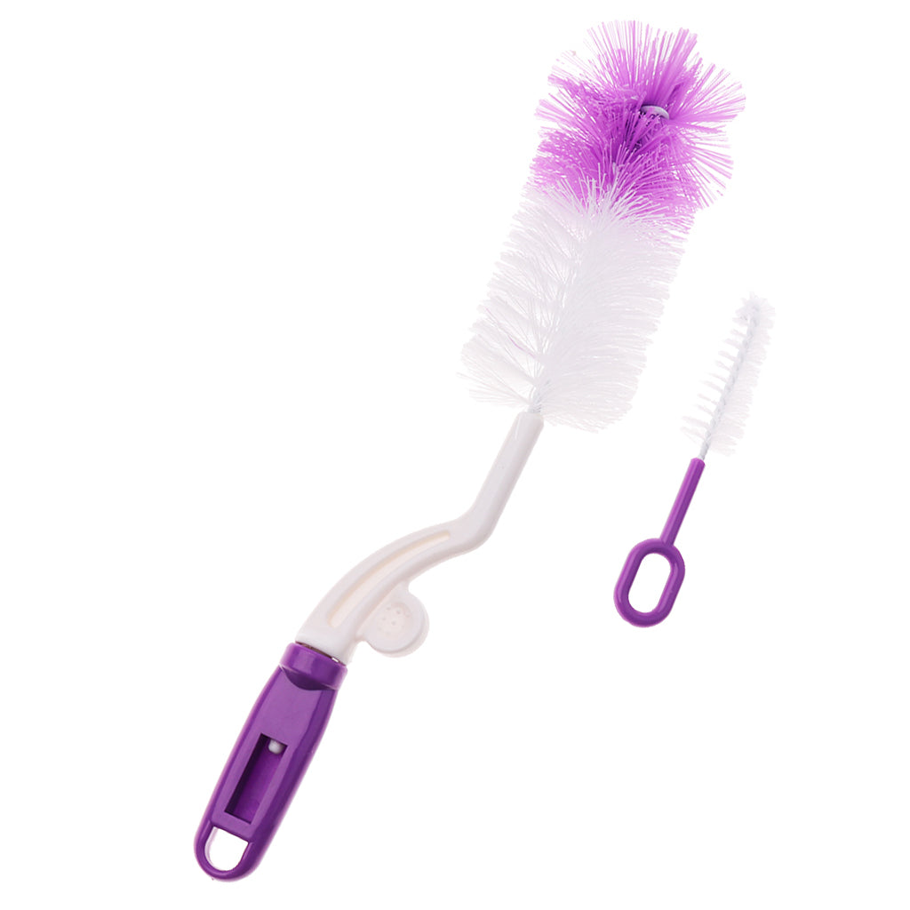 Baby Newborn Bottle Valve and Teat Brush Cleaning Set Purple