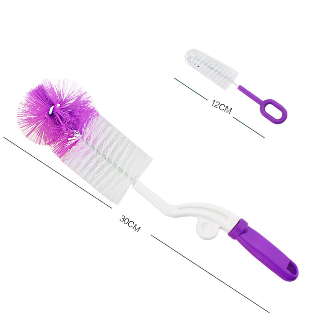 Baby Newborn Bottle Valve and Teat Brush Cleaning Set Purple