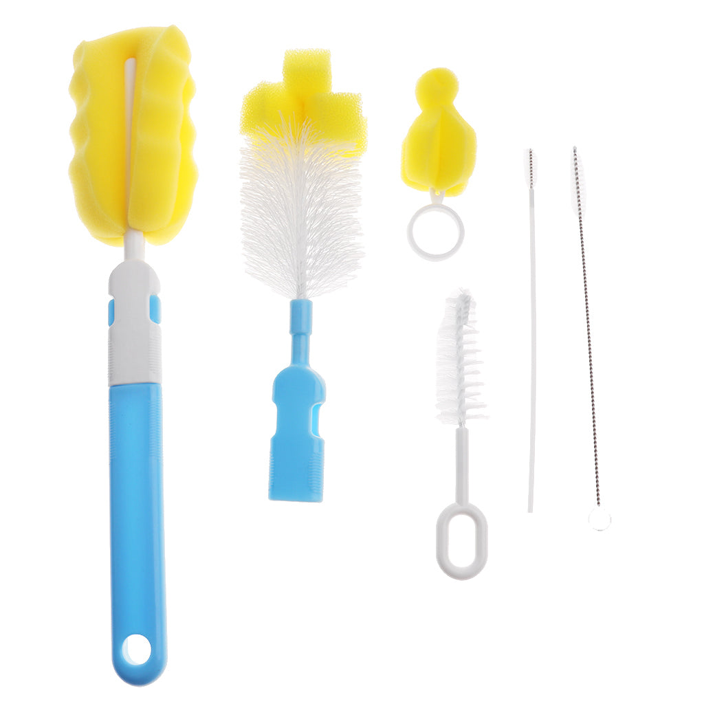 6 in 1 Bottle Brush Cleaner Kit, Cleaning Brush Set  Blue