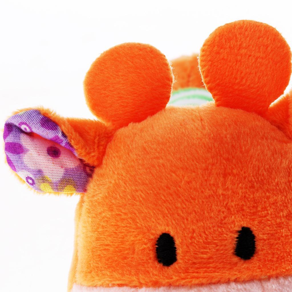 Cartoon Stuffed Animal Baby Soft Plush Hand Rattle Toy Infant orange