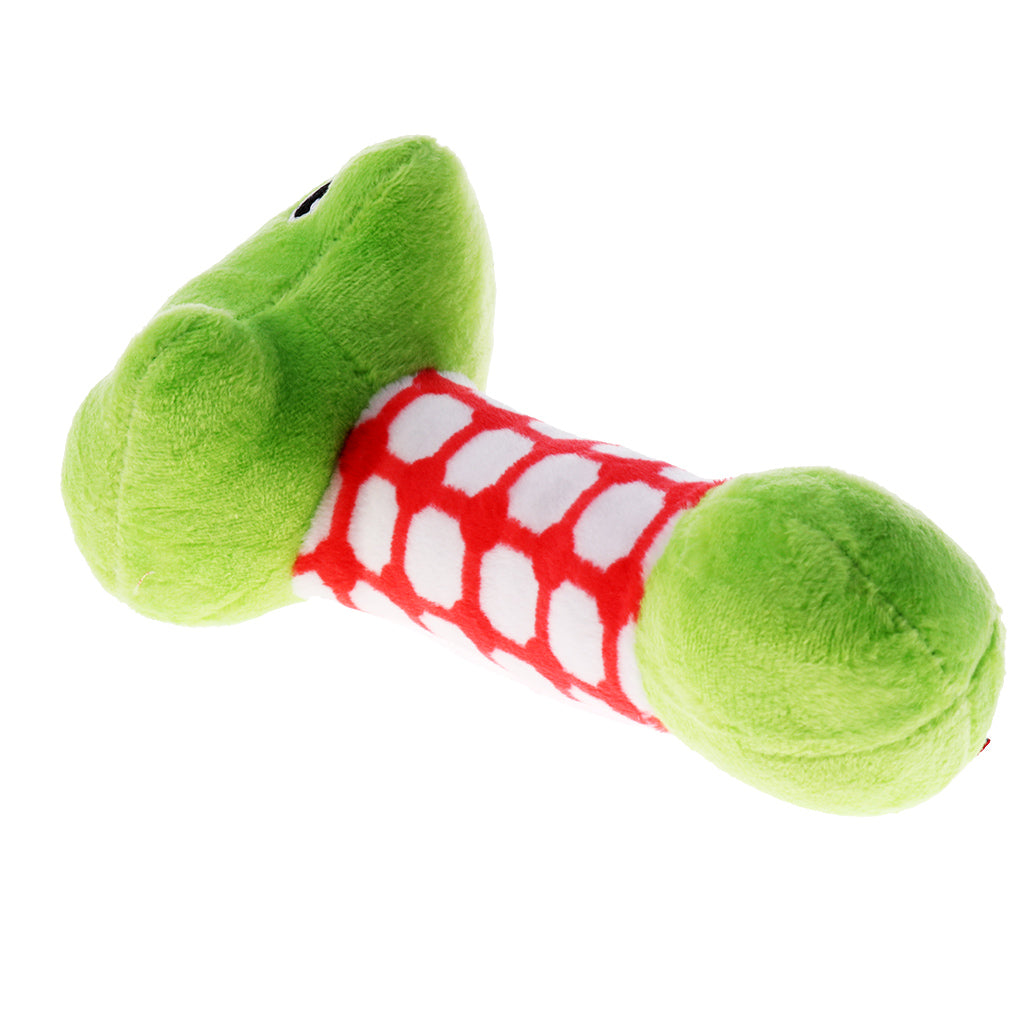 Cartoon Stuffed Animal Baby Soft Plush Hand Rattle Toy Infant green