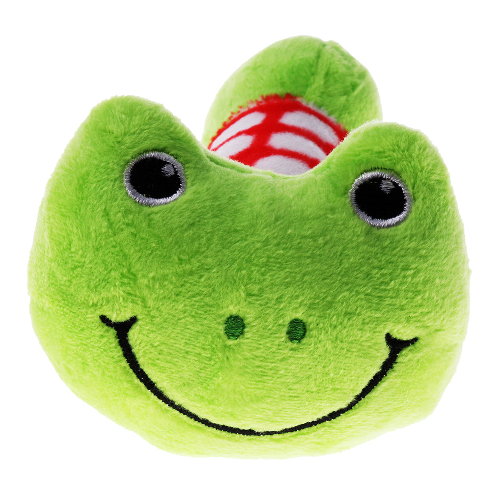 Cartoon Stuffed Animal Baby Soft Plush Hand Rattle Toy Infant green