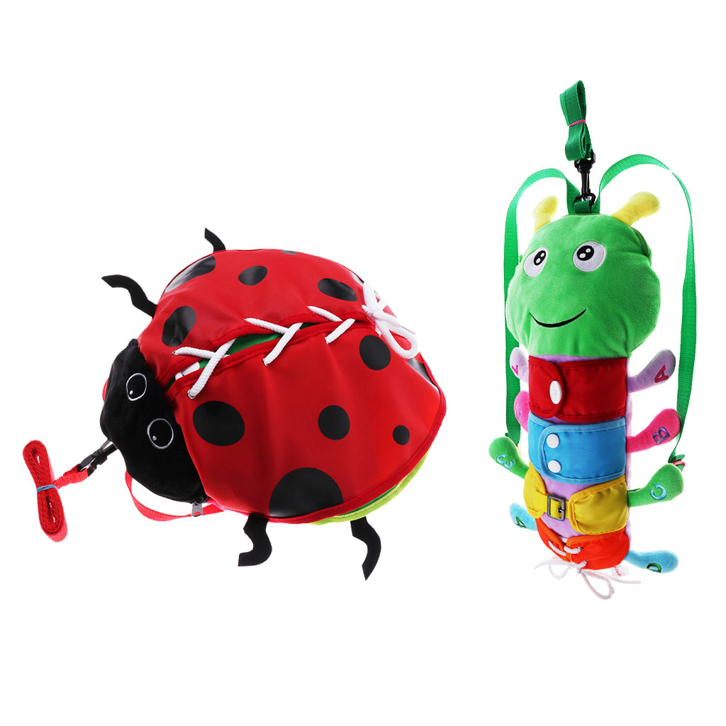 Kids Cartoon Backpack Anti-lost Walking Safety Harness Strap Caterpillar