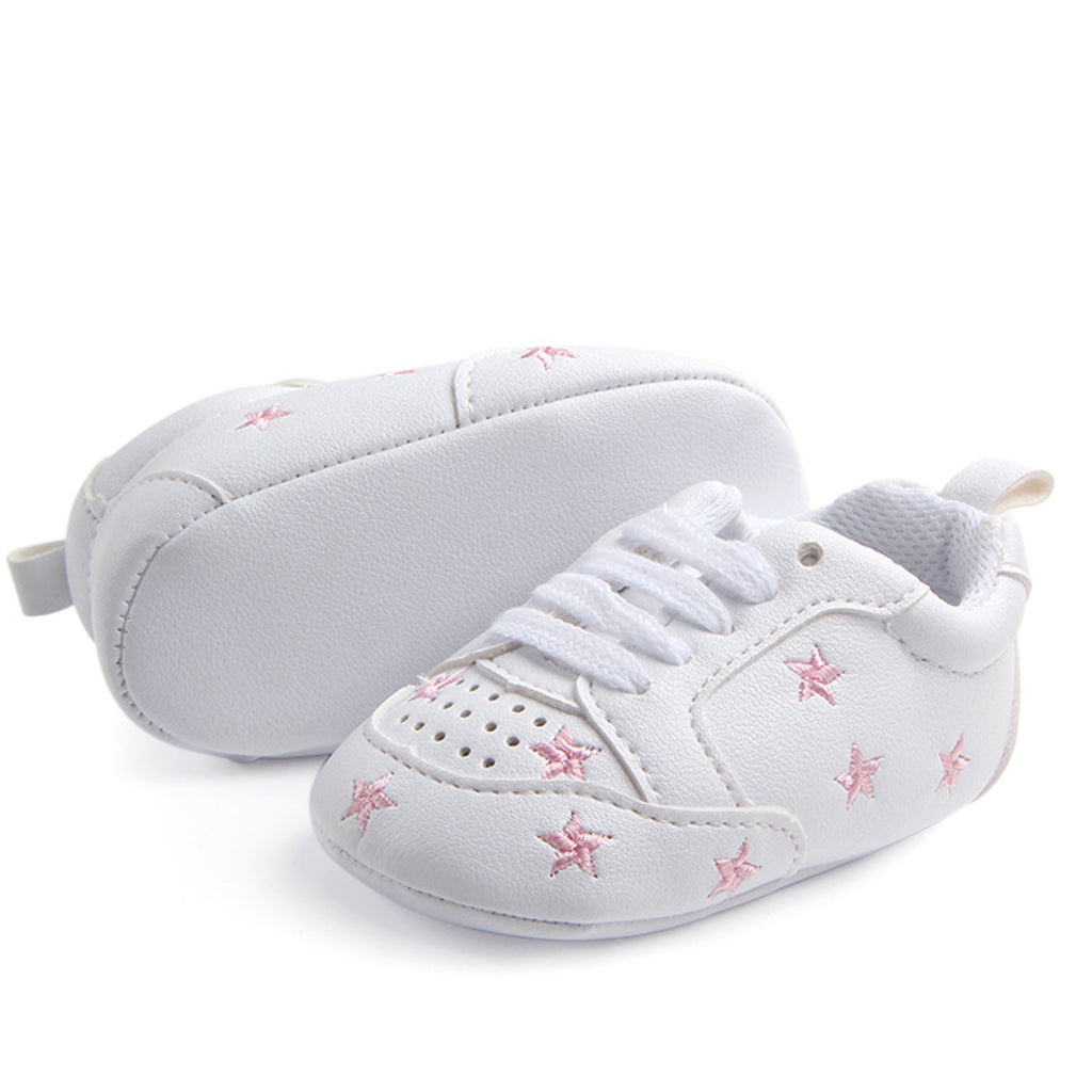 Baby Infant Kids Soft Sole Sports Wave Shoes 6-12 Months Pink star