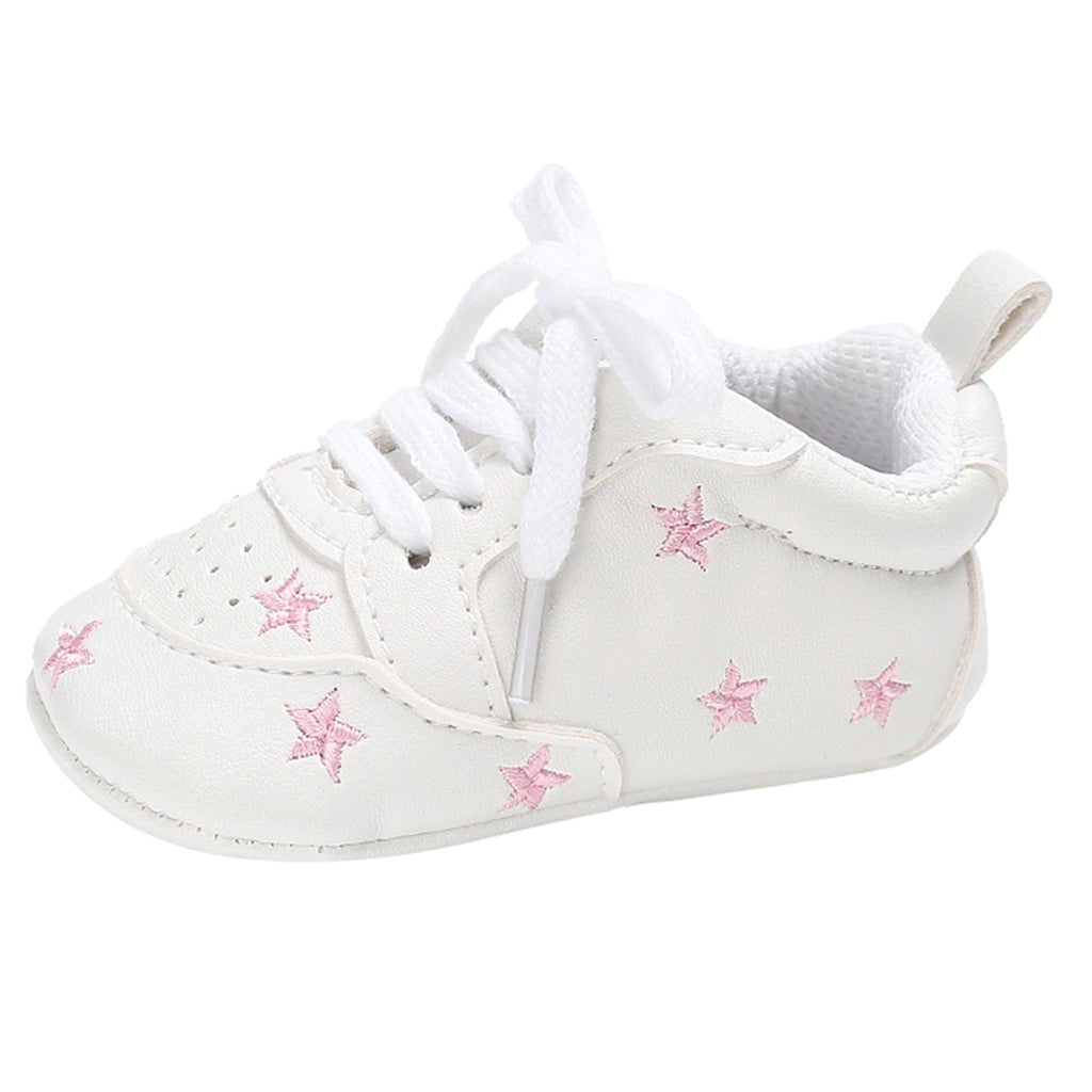 Baby Infant Kids Soft Sole Sports Wave Shoes 6-12 Months Pink star