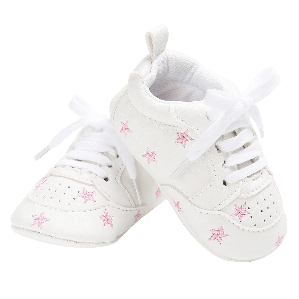 Baby Infant Kids Soft Sole Sports Wave Shoes 6-12 Months Pink star