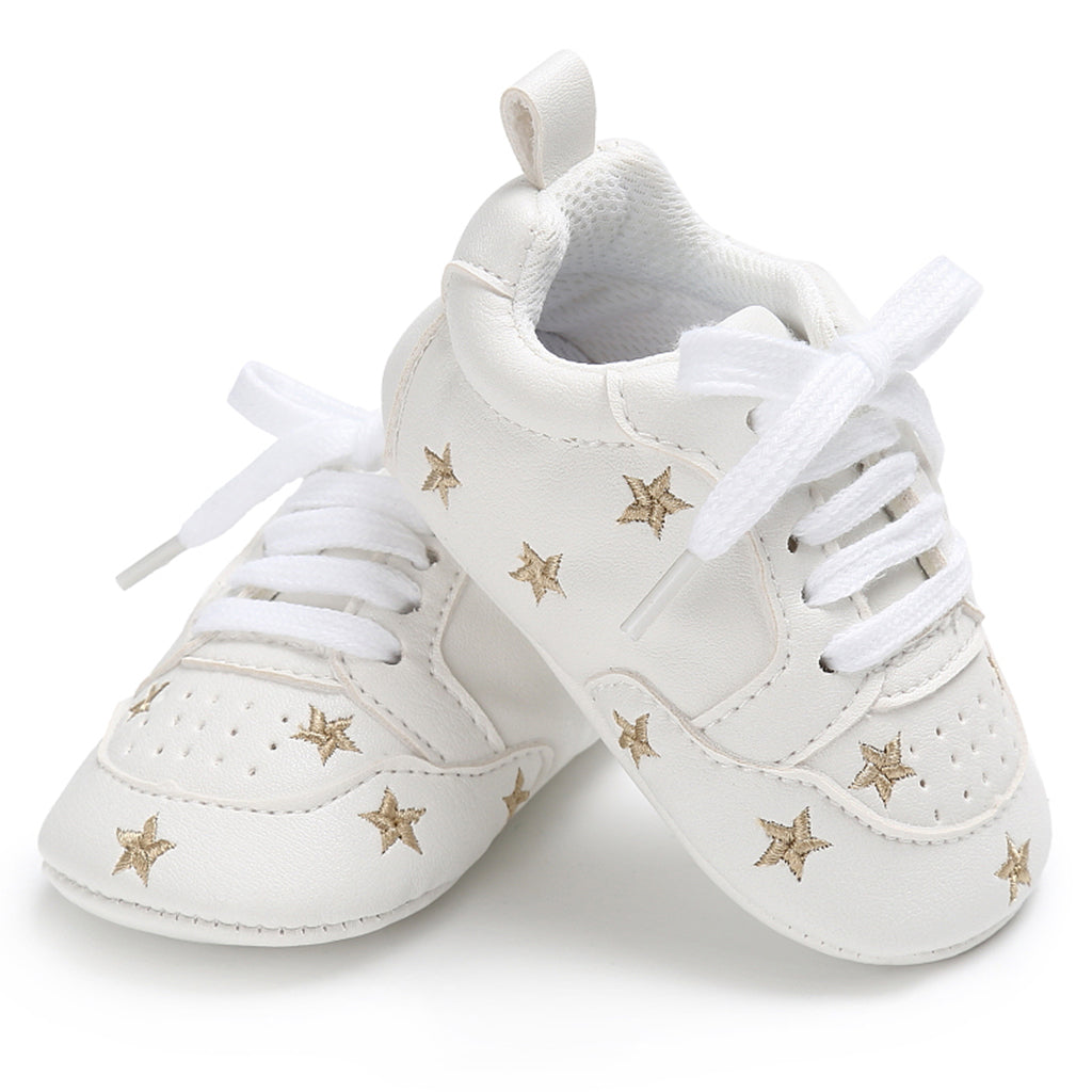 Baby Infant Kids Soft Sole Sports Wave Shoes 6-12 Months Golden star