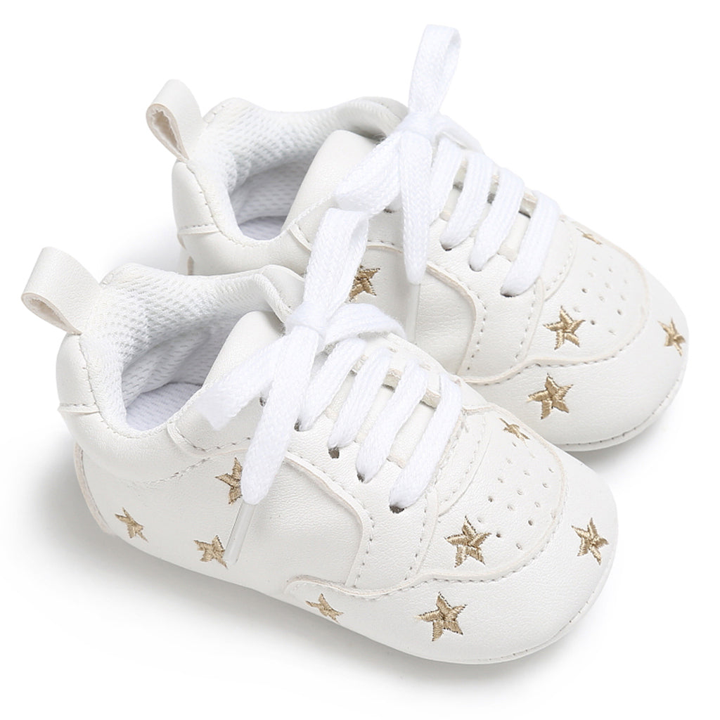 Baby Infant Kids Soft Sole Sports Wave Shoes 6-12 Months Golden star