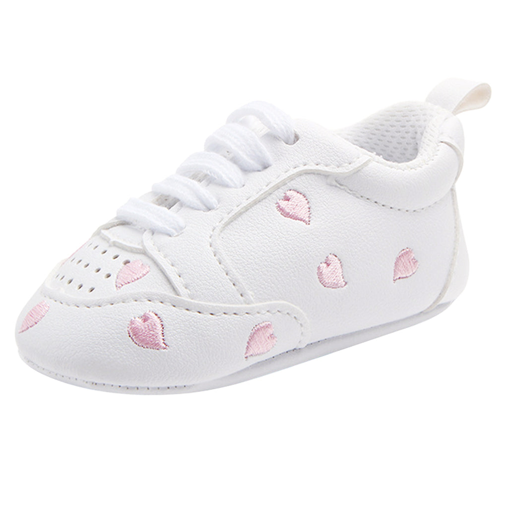 Baby Kids Soft Sole Sports Wave Peach Heart Shoes 6-12 Months Pink heart