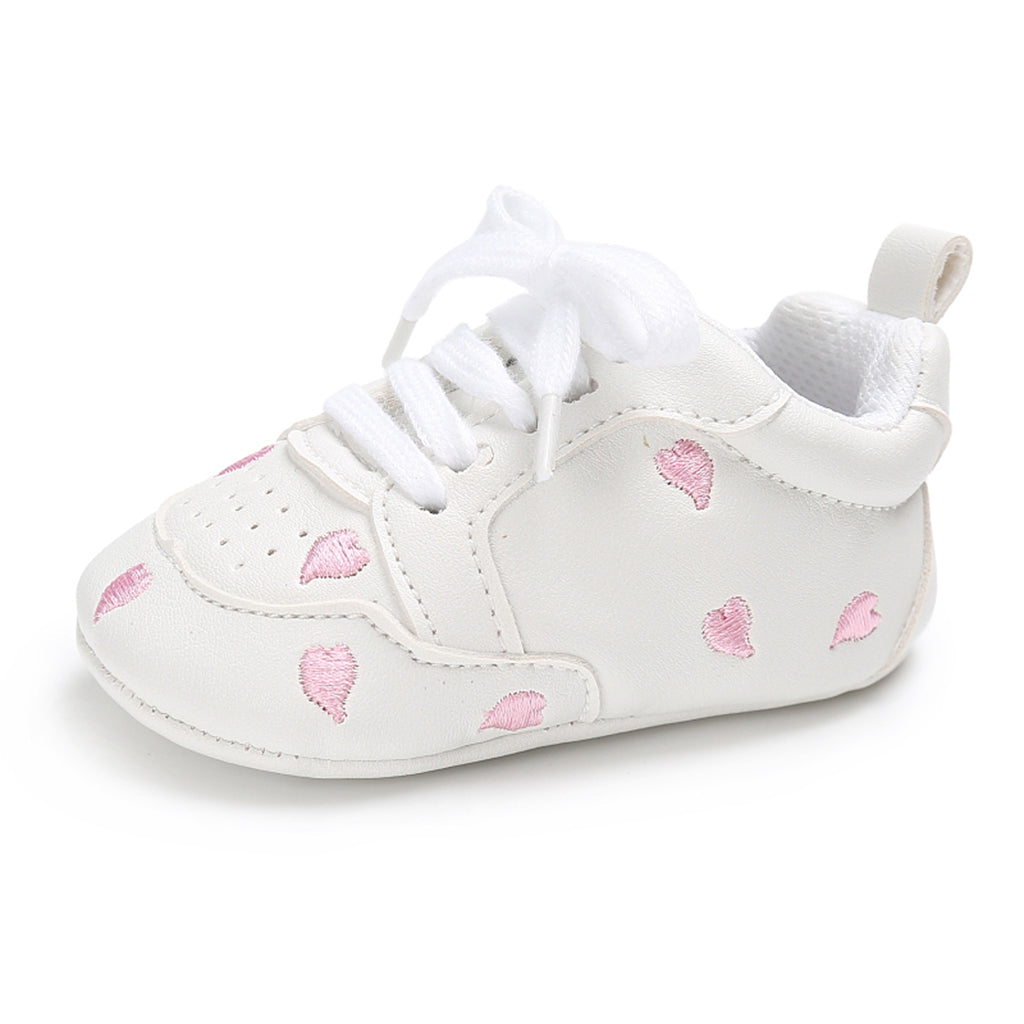 Baby Kids Soft Sole Sports Wave Peach Heart Shoes 6-12 Months Pink heart