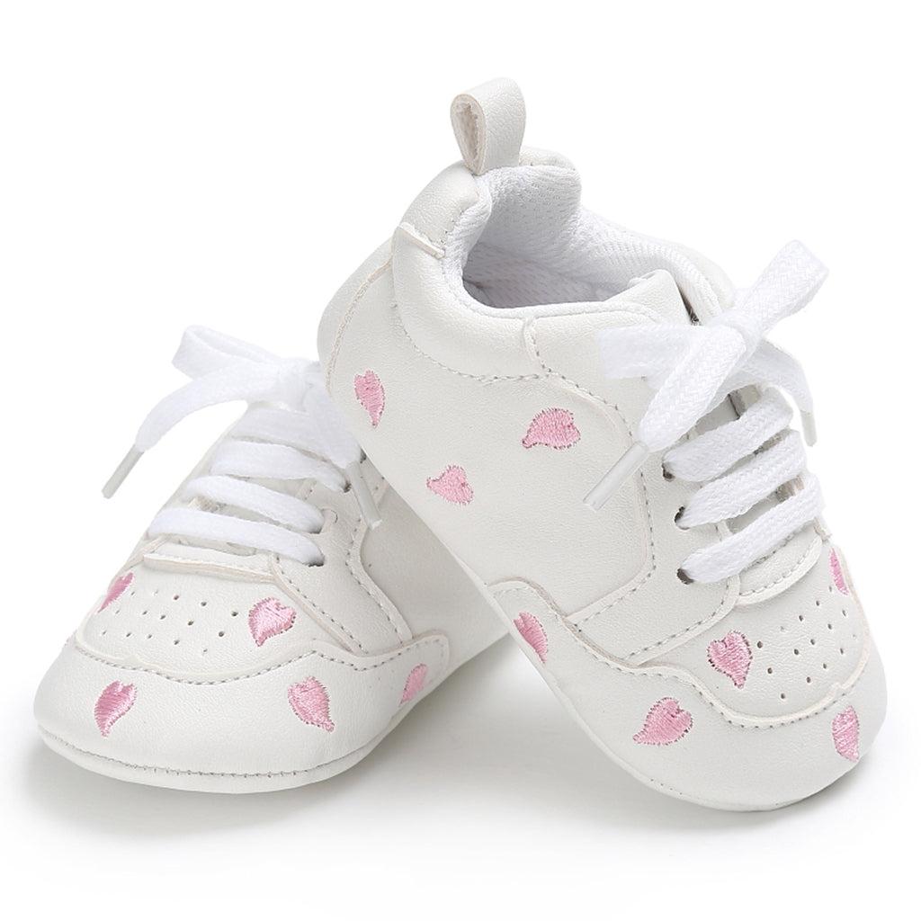 Baby Kids Soft Sole Sports Wave Peach Heart Shoes 6-12 Months Pink heart