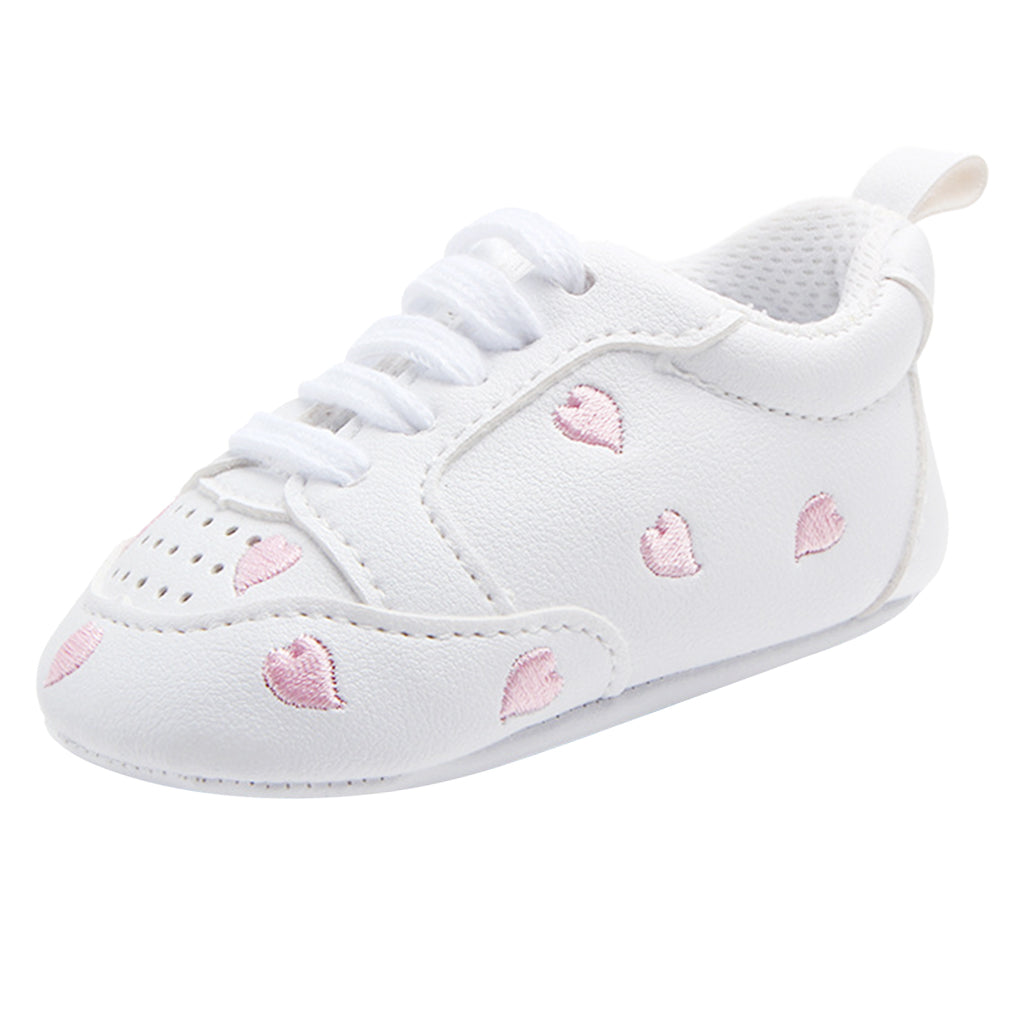 Baby Kids Soft Sole Sports Wave Peach Heart Shoes 6-12 Months Pink heart