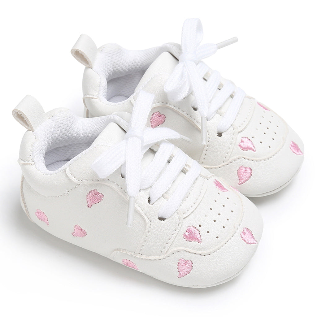 Baby Kids Soft Sole Sports Wave Peach Heart Shoes 6-12 Months Pink heart