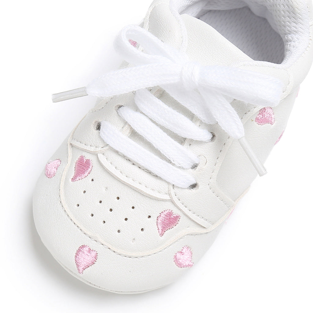 Baby Kids Soft Sole Sports Wave Peach Heart Shoes 6-12 Months Pink heart