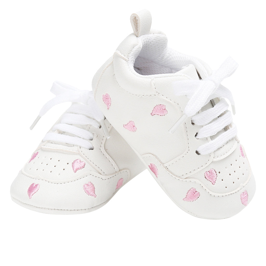 Baby Kids Soft Sole Sports Wave Peach Heart Shoes 6-12 Months Pink heart