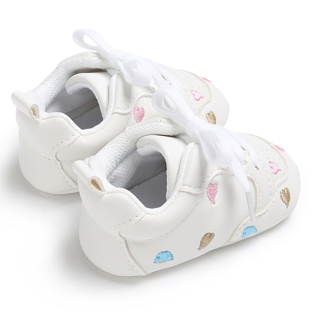 Baby Kids Soft Sole Sports Wave Peach Heart Shoes 0-6 Months Color heart