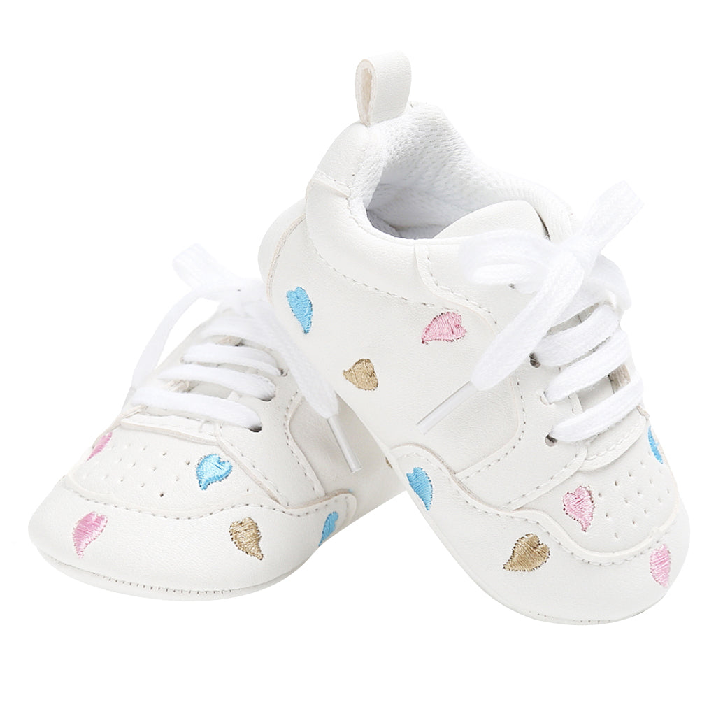 Baby Kids Soft Sole Sports Wave Peach Heart Shoes 0-6 Months Color heart