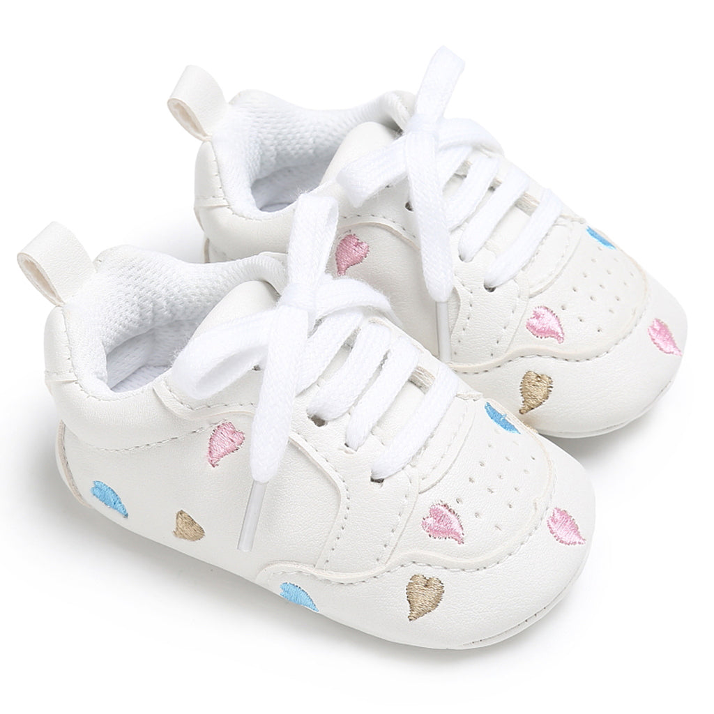 Baby Kids Soft Sole Sports Wave Peach Heart Shoes 0-6 Months Color heart