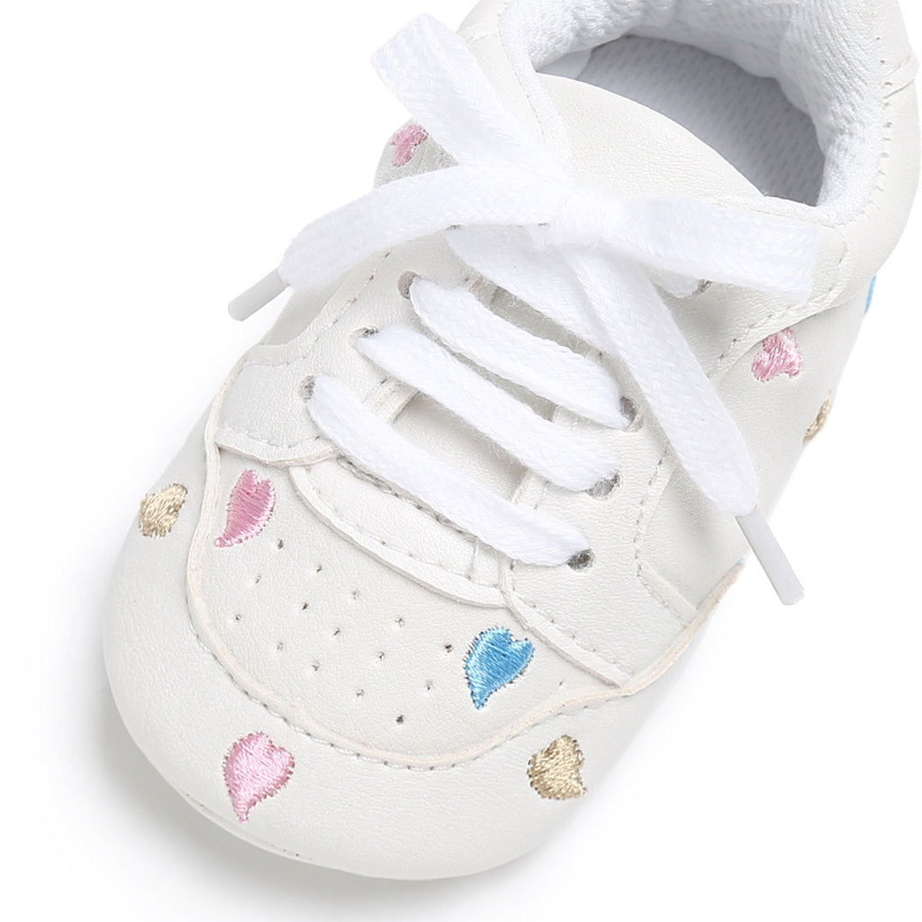 Baby Kids Soft Sole Sports Wave Peach Heart Shoes 0-6 Months Color heart