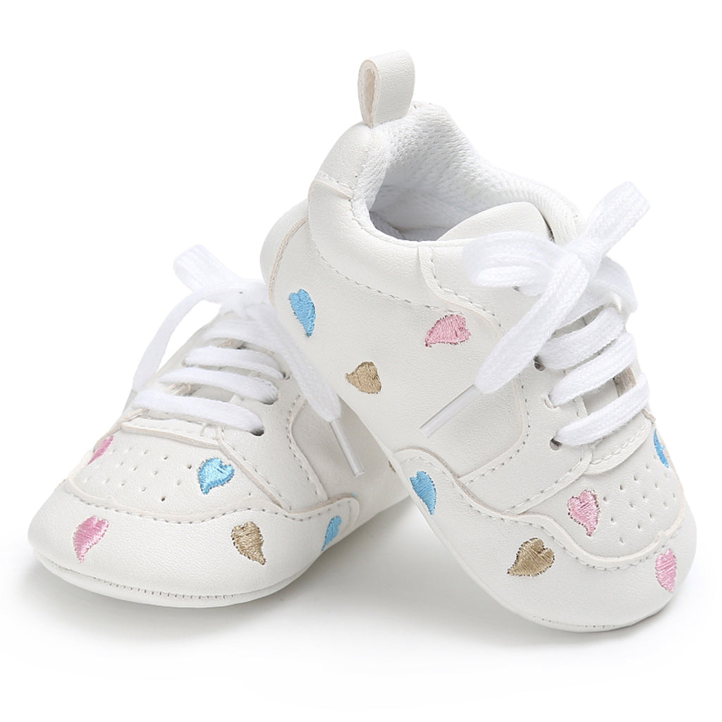 Baby Kids Soft Sole Sports Wave Peach Heart Shoes 0-6 Months Color heart