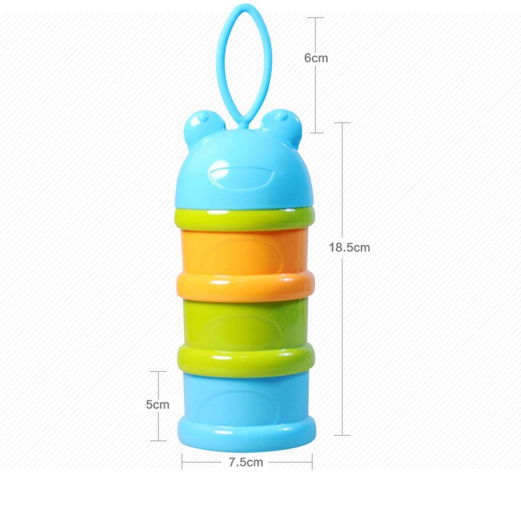 Milk Powder Dispenser 3 Layer Baby Feeding Formula Storage Blue