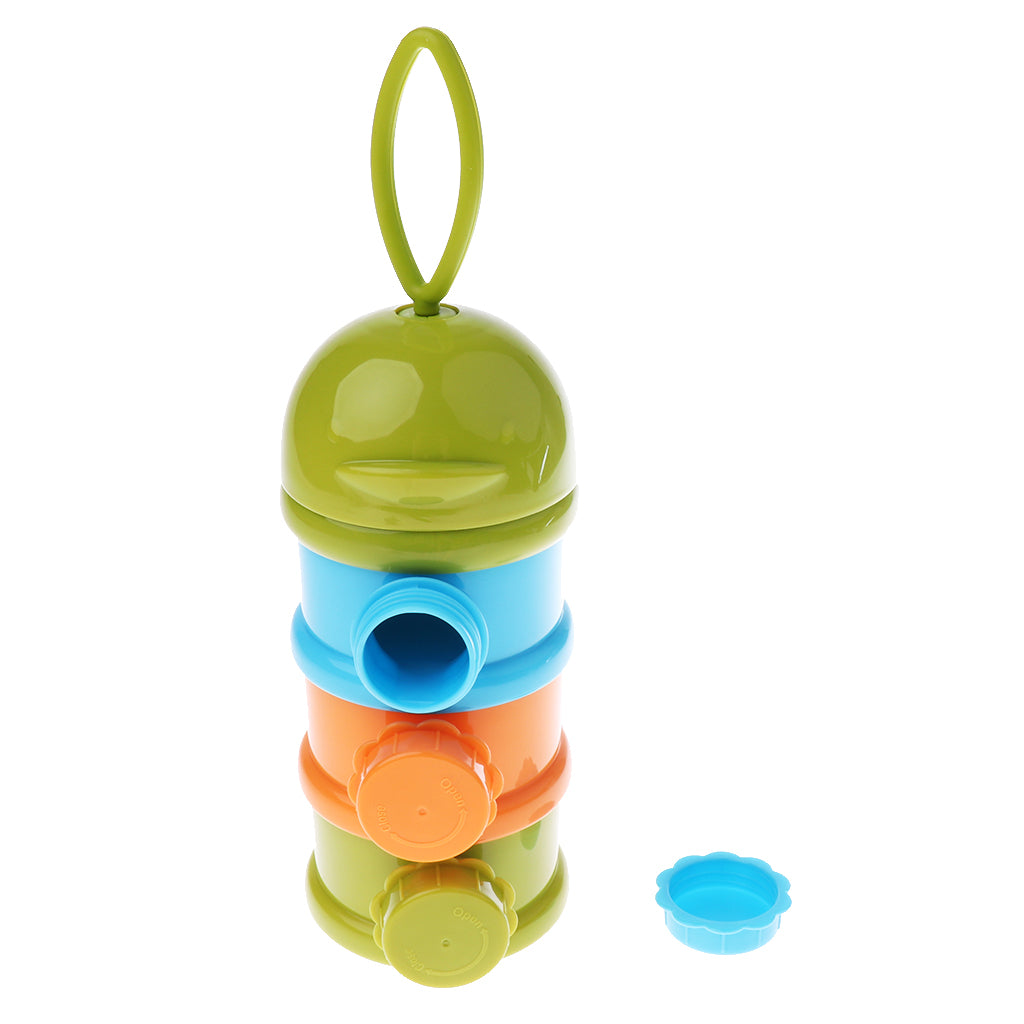 Baby Feeding Milk Powder Food Bottle Container 3 Cells Grid Box Green