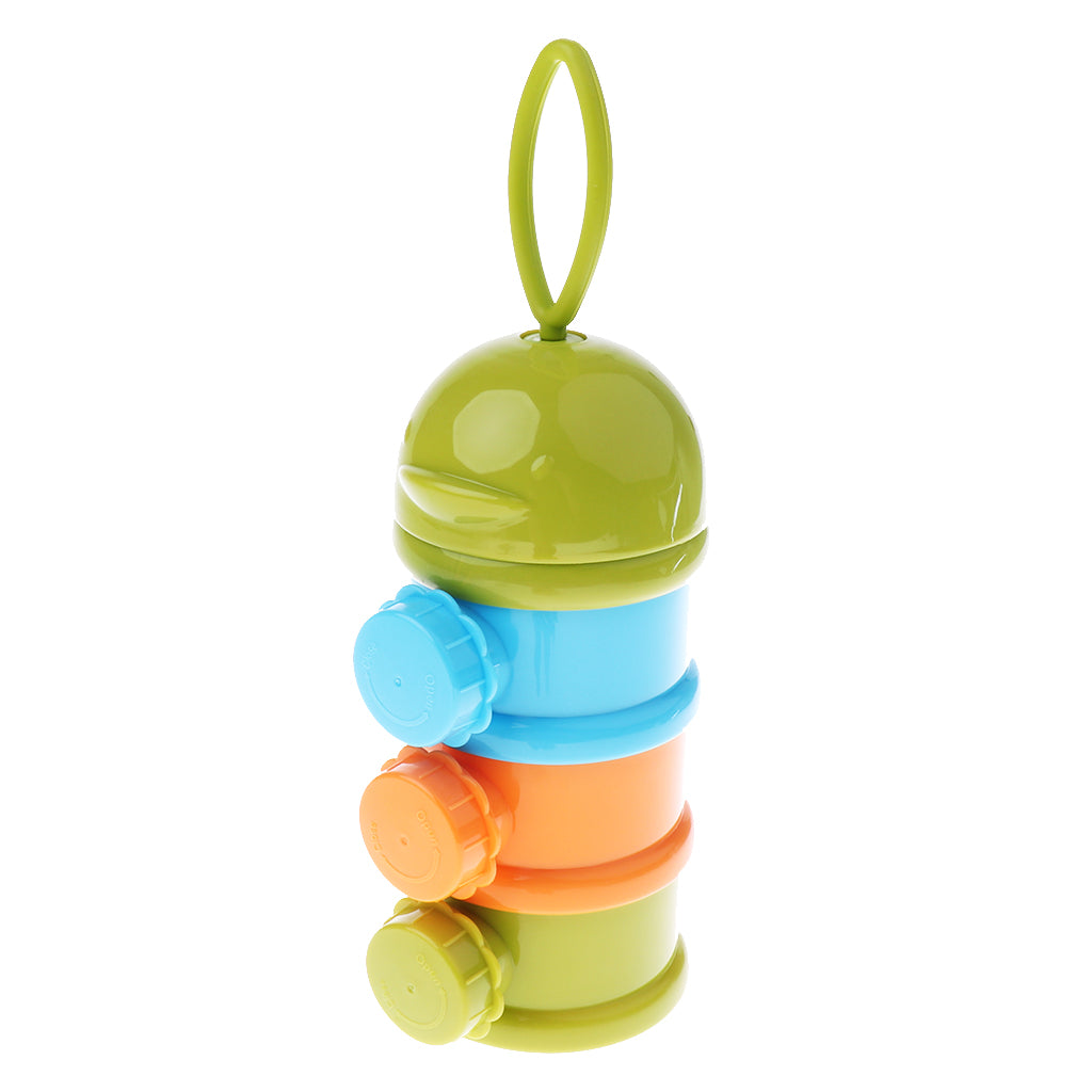 Baby Feeding Milk Powder Food Bottle Container 3 Cells Grid Box Green