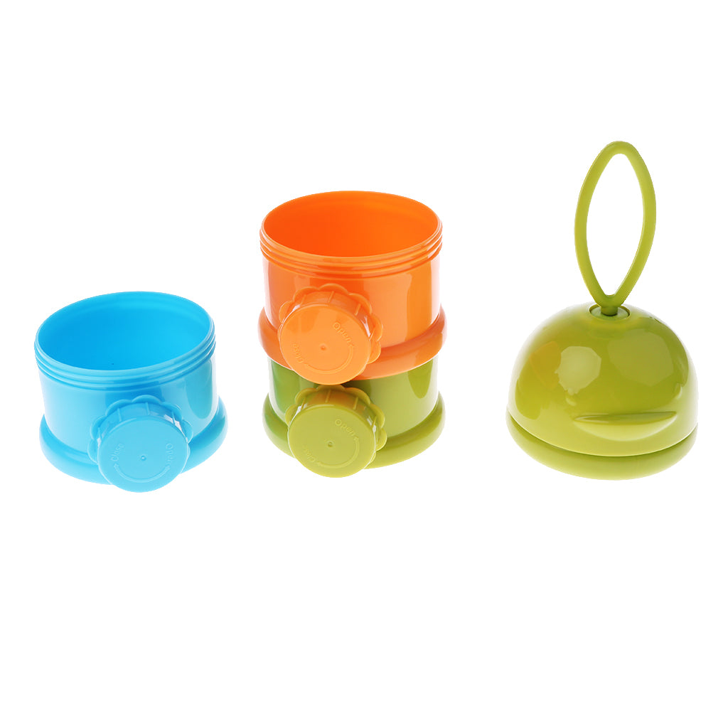 Baby Feeding Milk Powder Food Bottle Container 3 Cells Grid Box Green