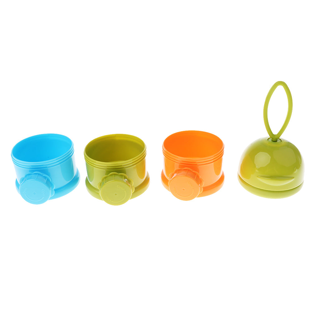 Baby Feeding Milk Powder Food Bottle Container 3 Cells Grid Box Green