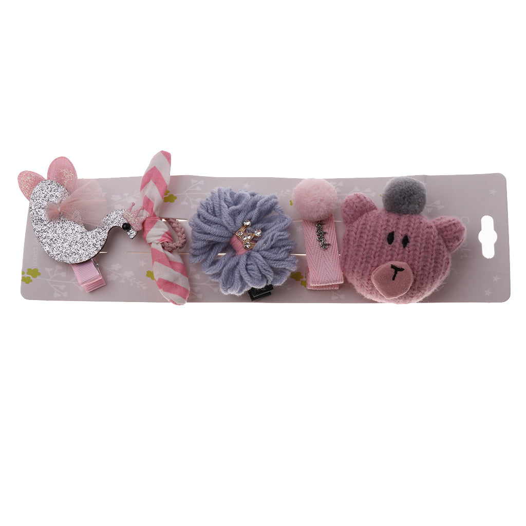 Hair Clip Hairpin Baby Girls Kids Barrette Rope Sides Accessories Pink bear