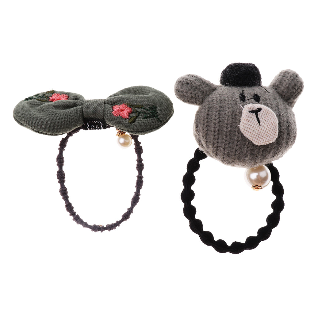 Hair Clip Hairpin Baby Girls Kids Barrette Rope Sides Accessories Dark green bear