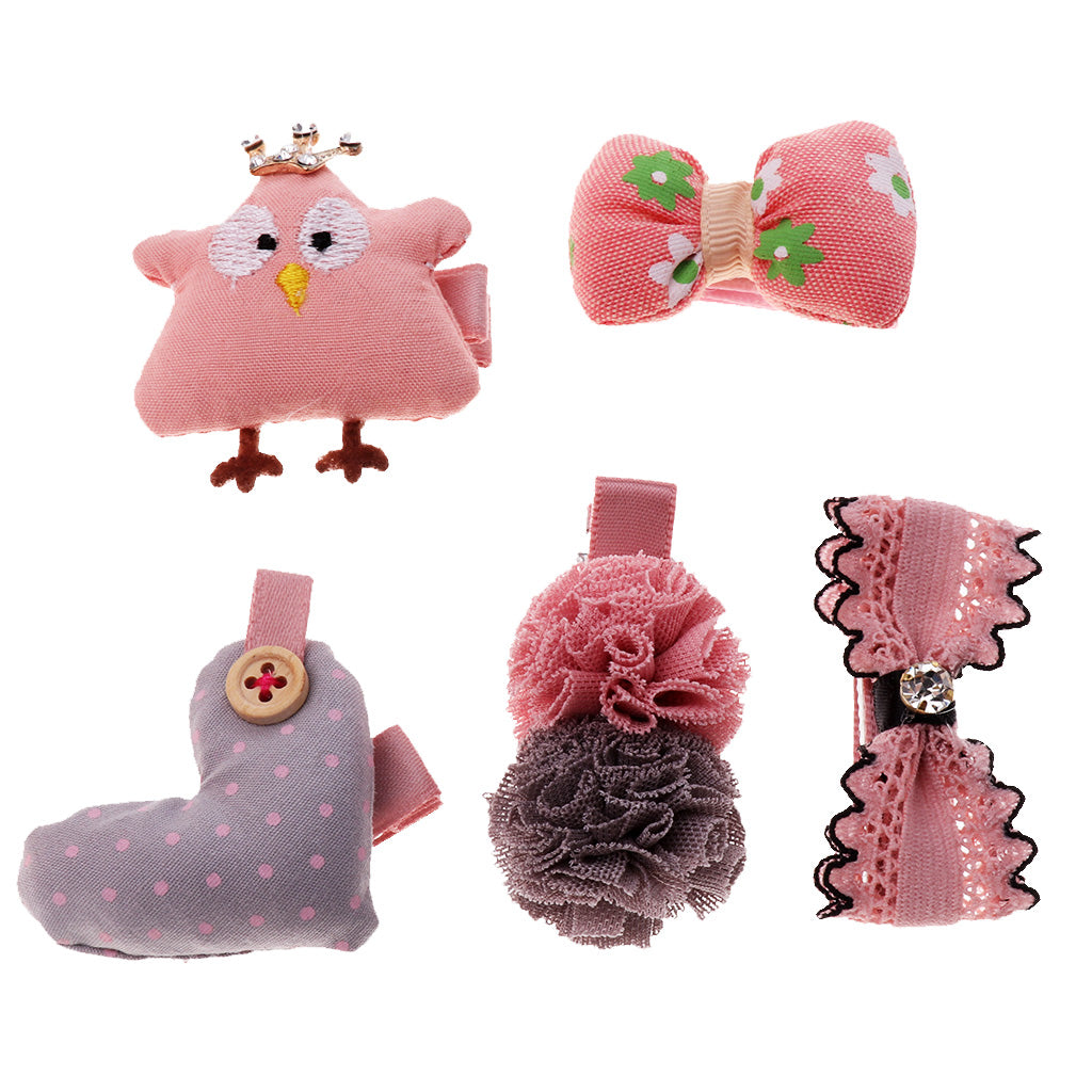 Hair Clip Hairpin Baby Girls Kids Barrette Rope Sides Accessories Pink chicken