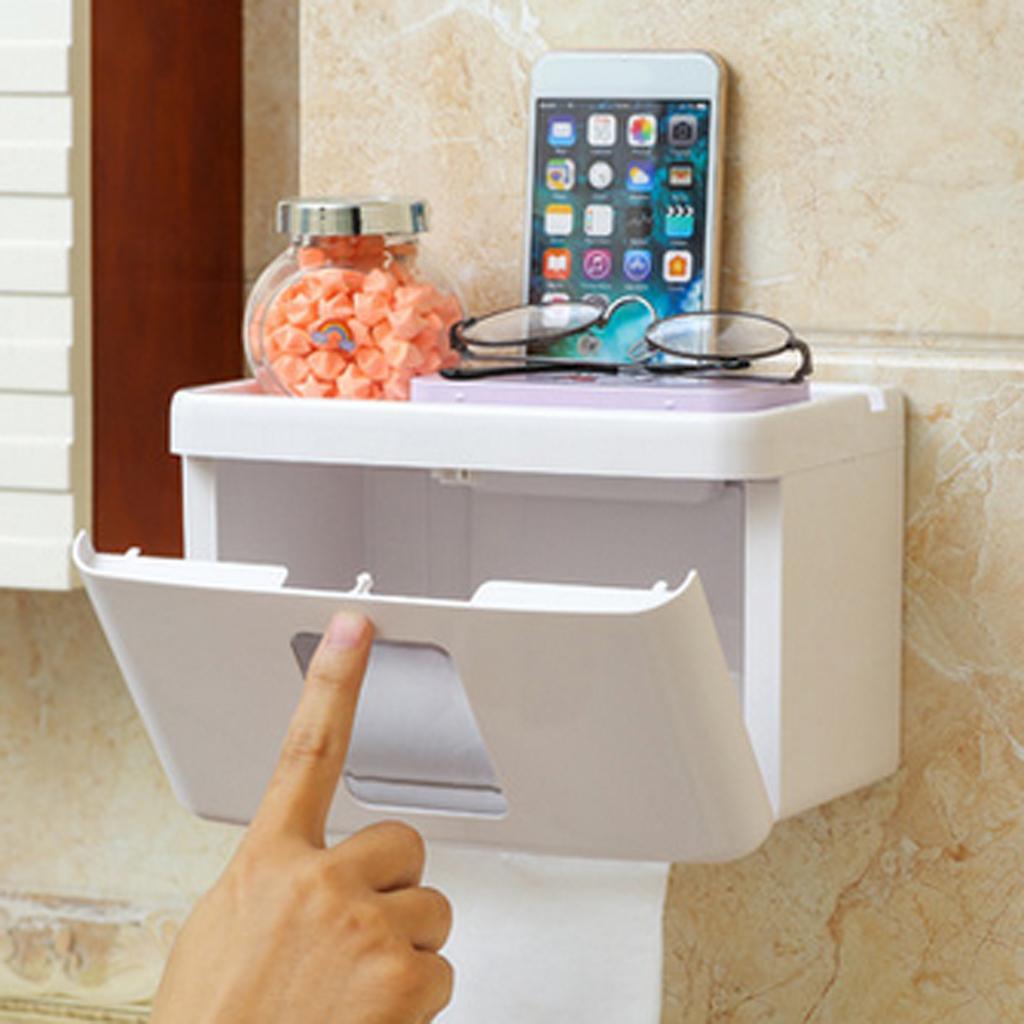 Multi-function Decorative Tissue Box Holder with Phone Holder Showerroom