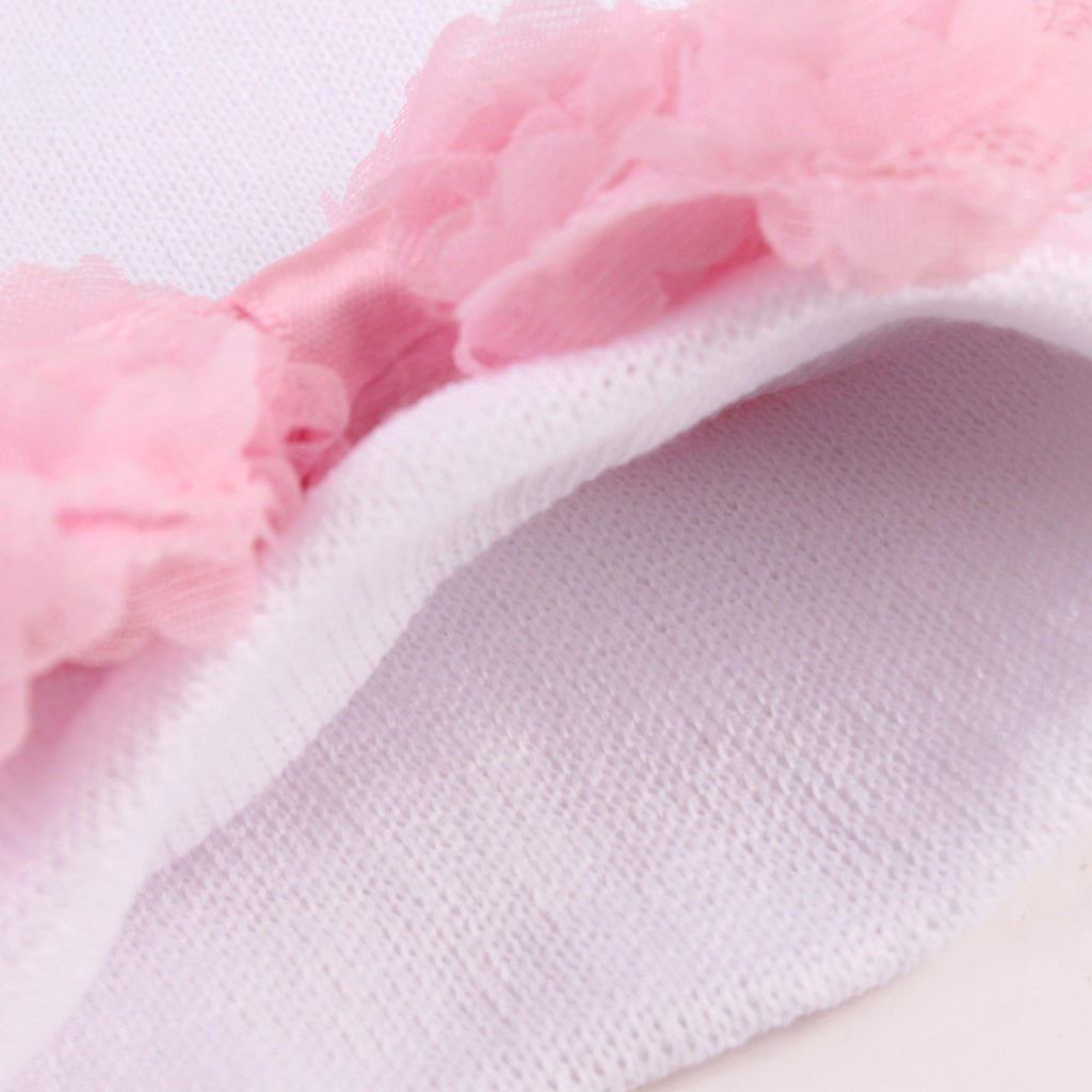Cute Newborn Baby Hospital Hats Big Bow Knot Toddler Knit Cap White pink