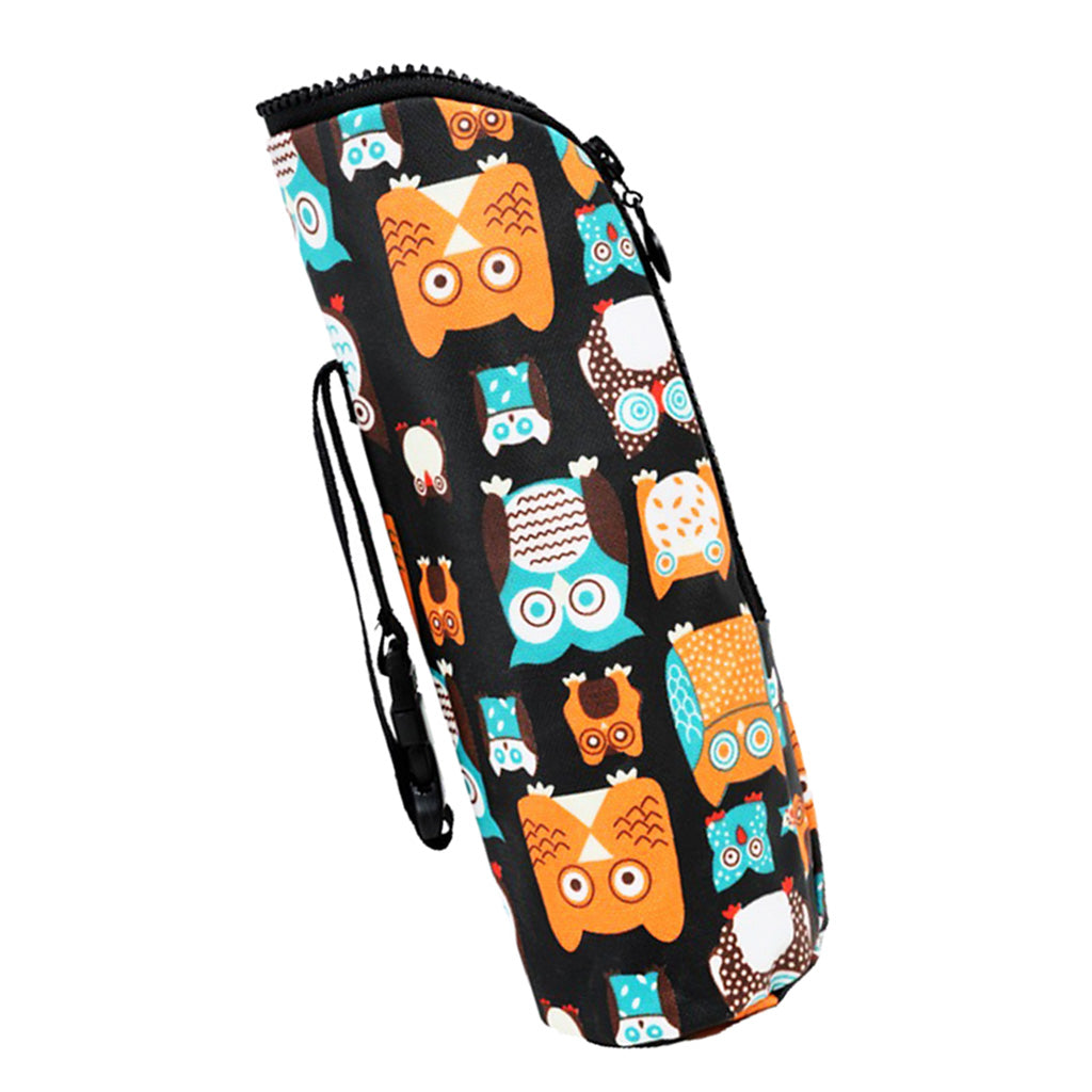 Baby Bottle Insulation Holder Bag Water Bottle  Black-Owl