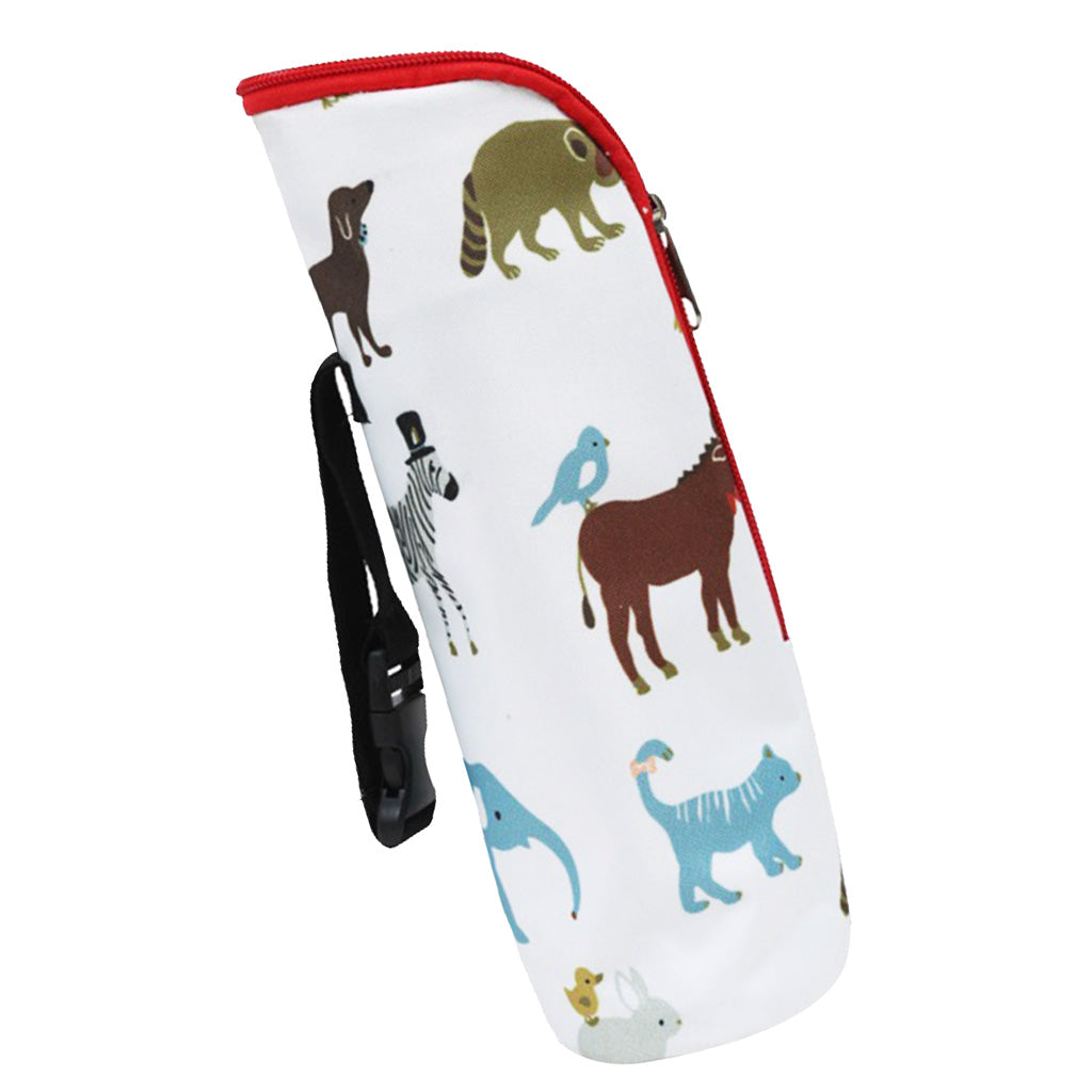 Baby Bottle Insulation Holder Bag Water Bottle  Beige Animals