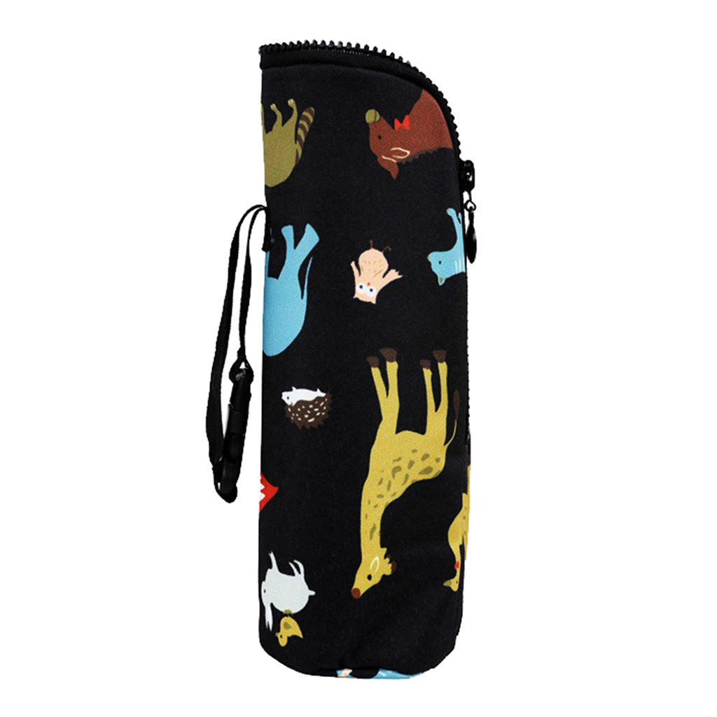 Baby Bottle Insulation Holder Bag Water Bottle  Black Animals