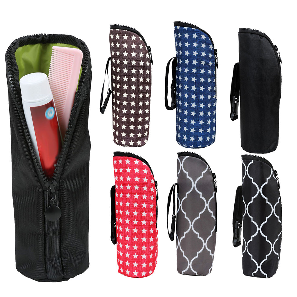 Baby Thermal Feeding Insulation Bottle Tote Stroller Hang Bags Black