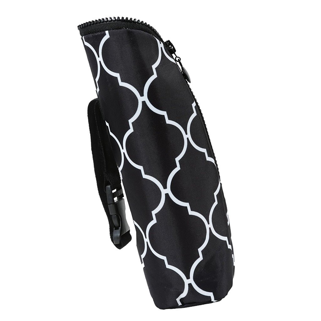 Baby Thermal Feeding Insulation Bottle Tote Stroller Hang Bags Black Check