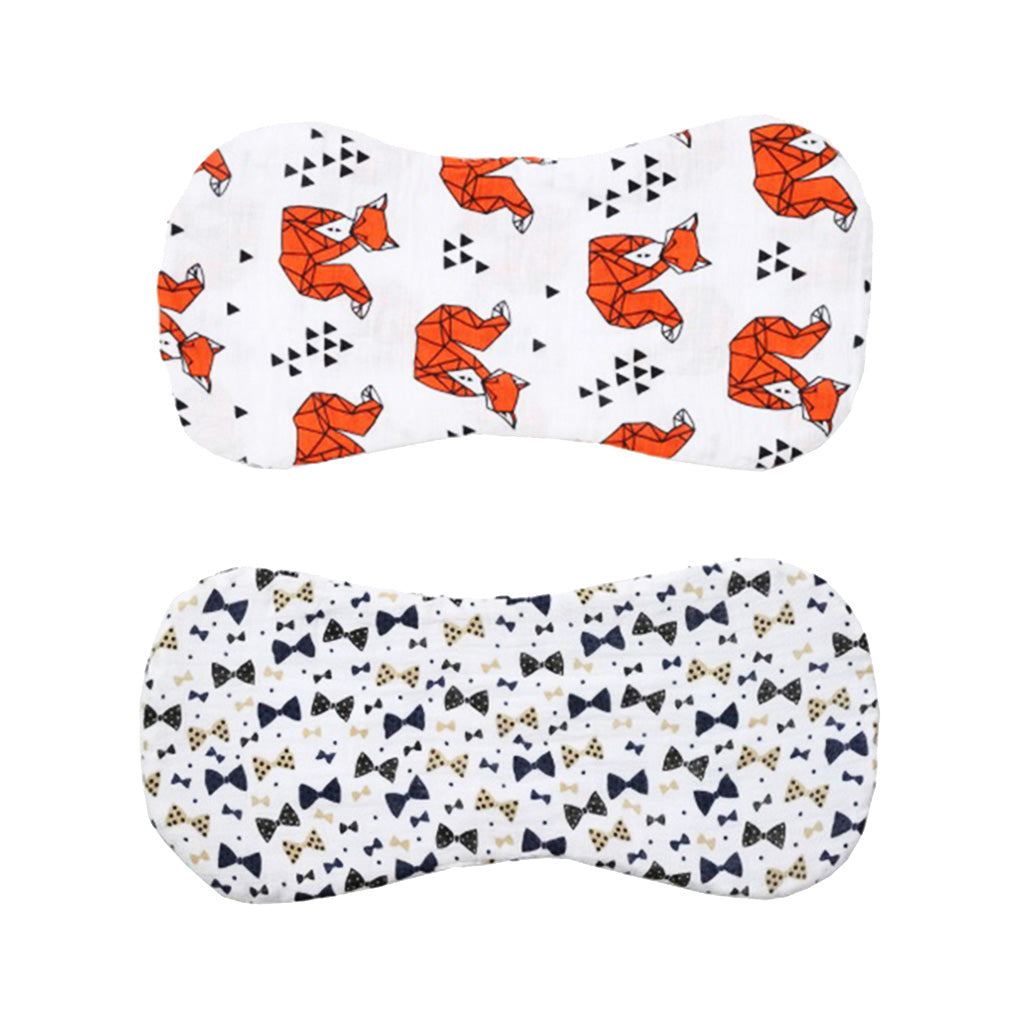 2 Pieces Baby Spit Sweat Towel Feeding Pad Fox and Bowknot