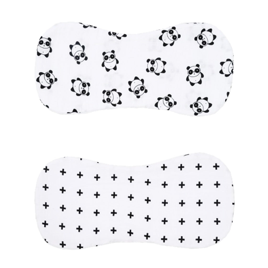 2 Pieces Baby Spit Sweat Towel Feeding Pad Panda and Cross