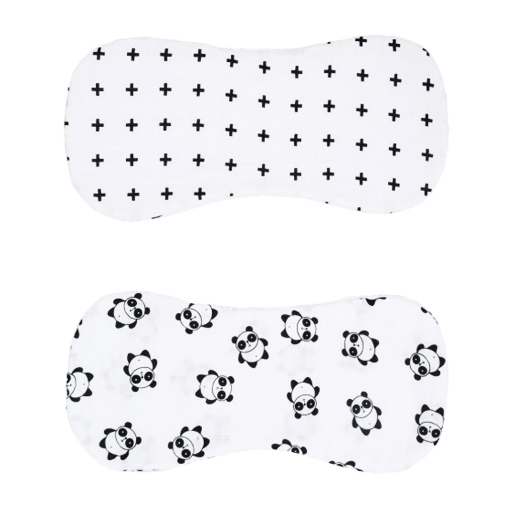 2 Pieces Baby Spit Sweat Towel Feeding Pad Panda and Cross