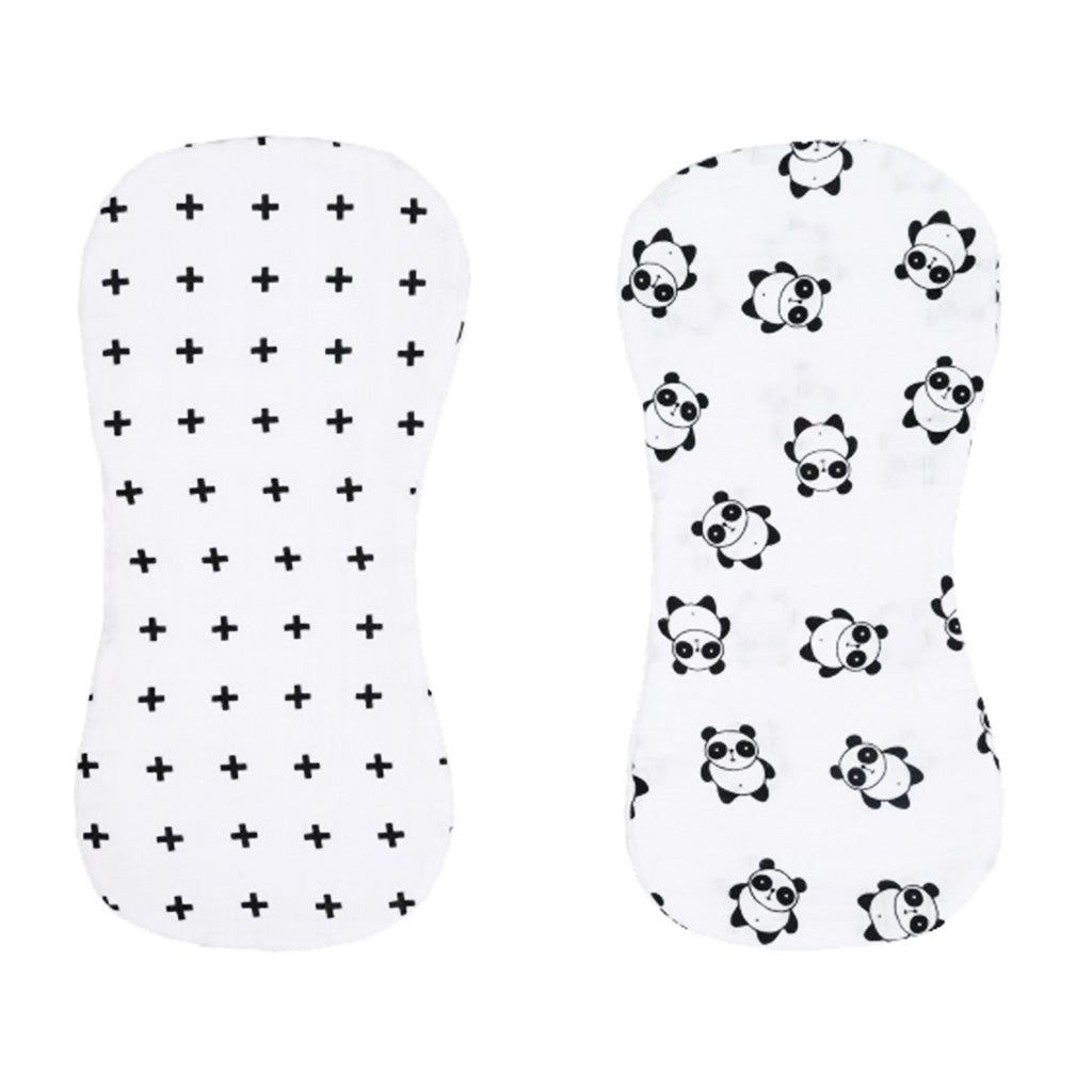 2 Pieces Baby Spit Sweat Towel Feeding Pad Panda and Cross