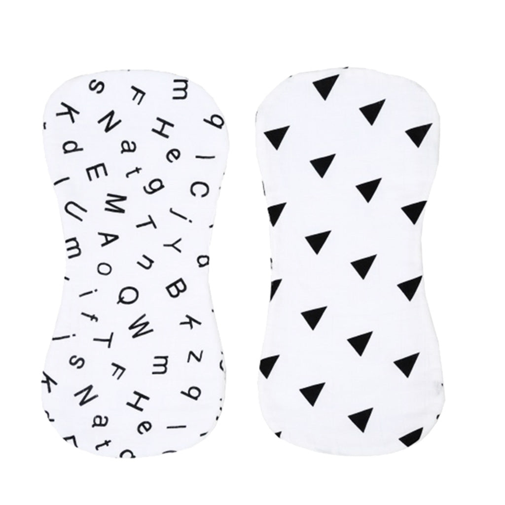 2 Pieces Baby Spit Sweat Towel Feeding Pad Letter and Triangle