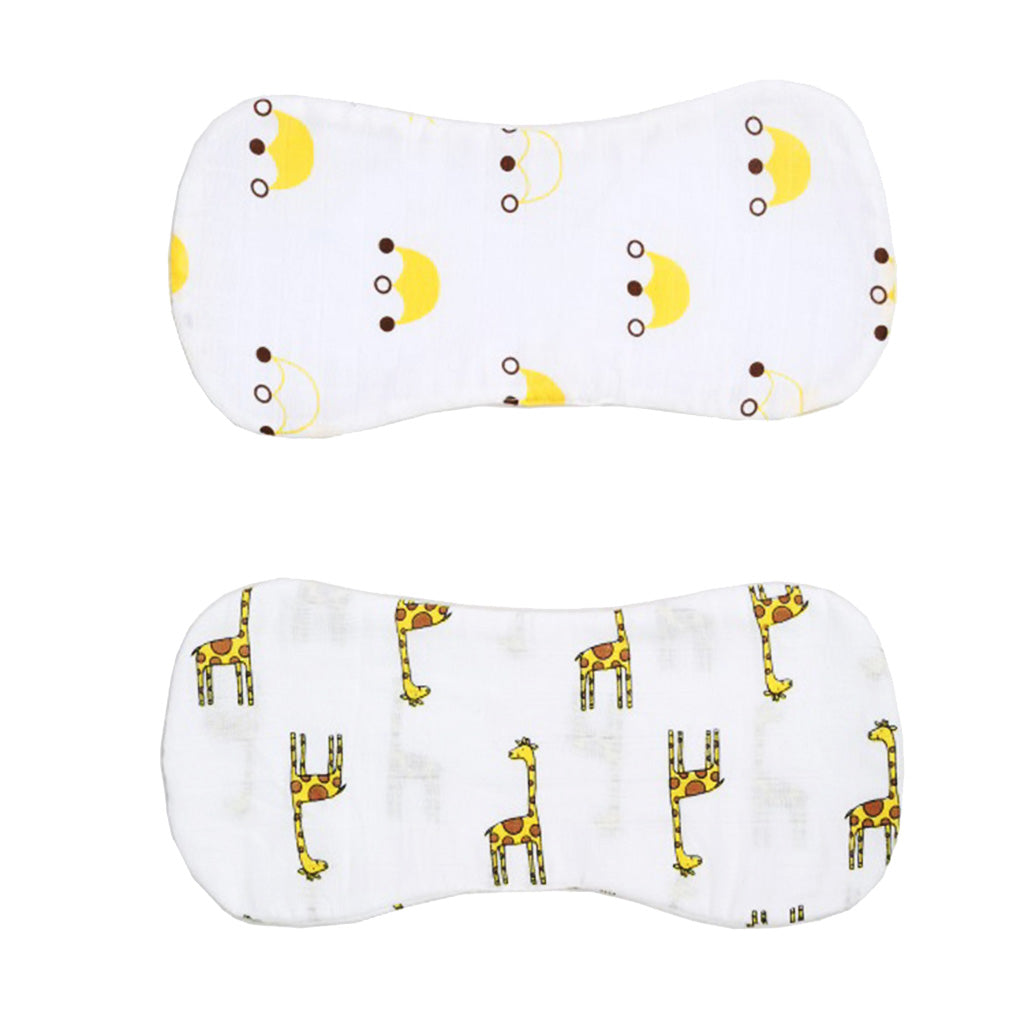 2 Pieces Baby Spit Sweat Towel Feeding Pad Crown and Giraffe