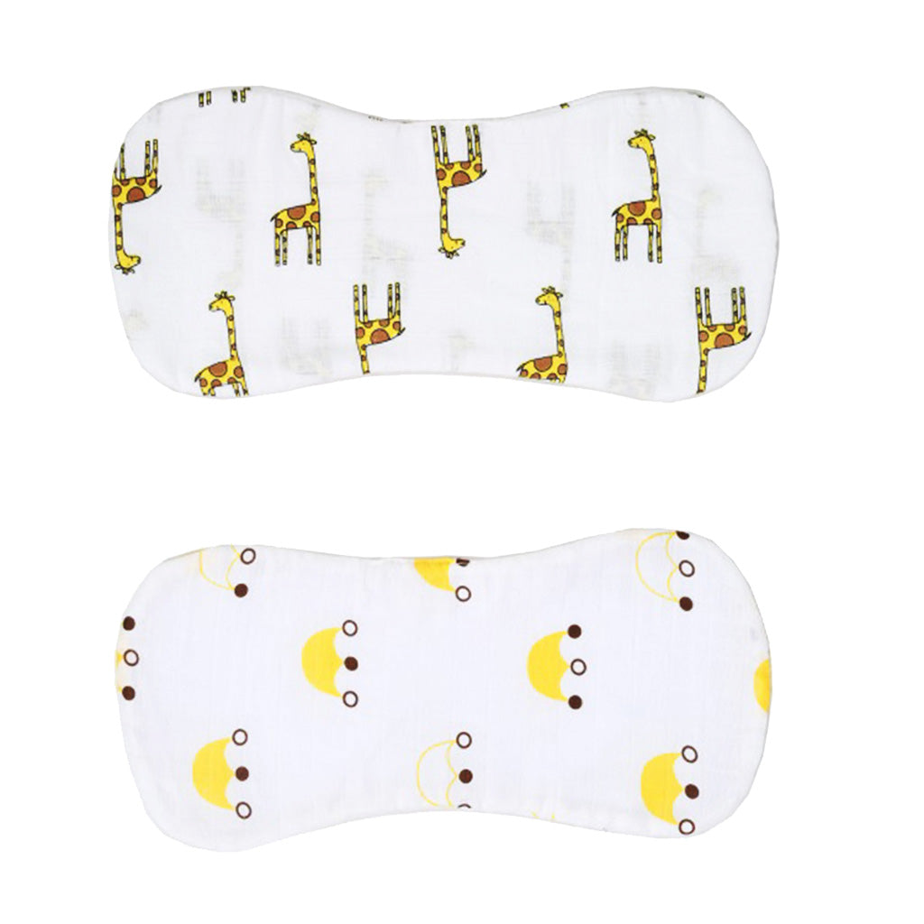 2 Pieces Baby Spit Sweat Towel Feeding Pad Crown and Giraffe